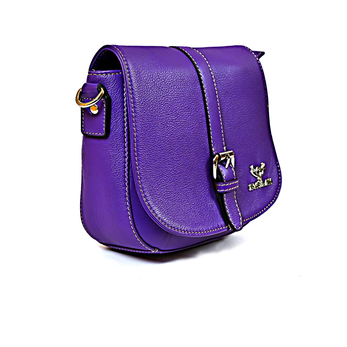 Syraah Royel Purple Premium Leather Compact Crossbody Bag