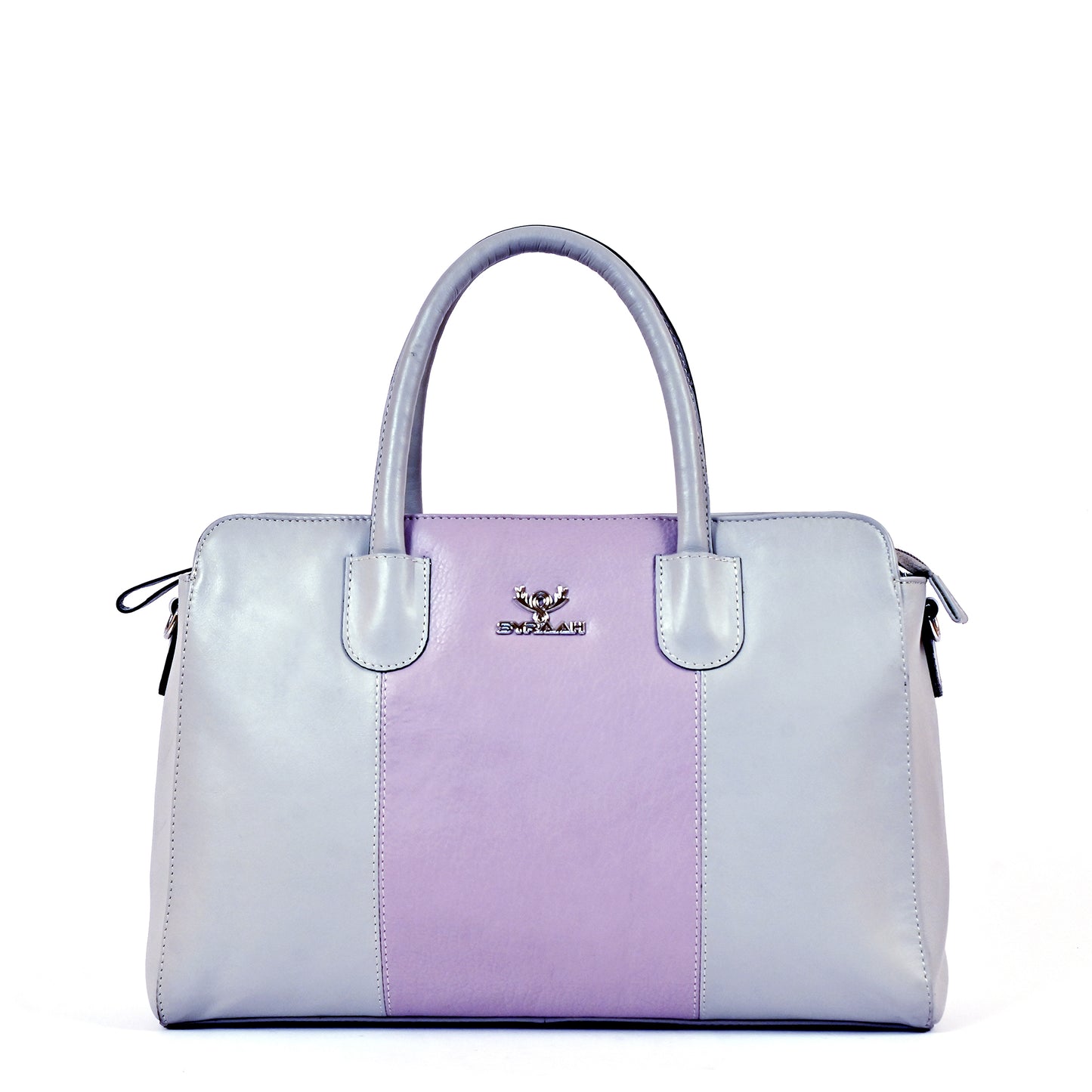 Syraah Pastel Elegance - White & Black Premium Leather Handbag