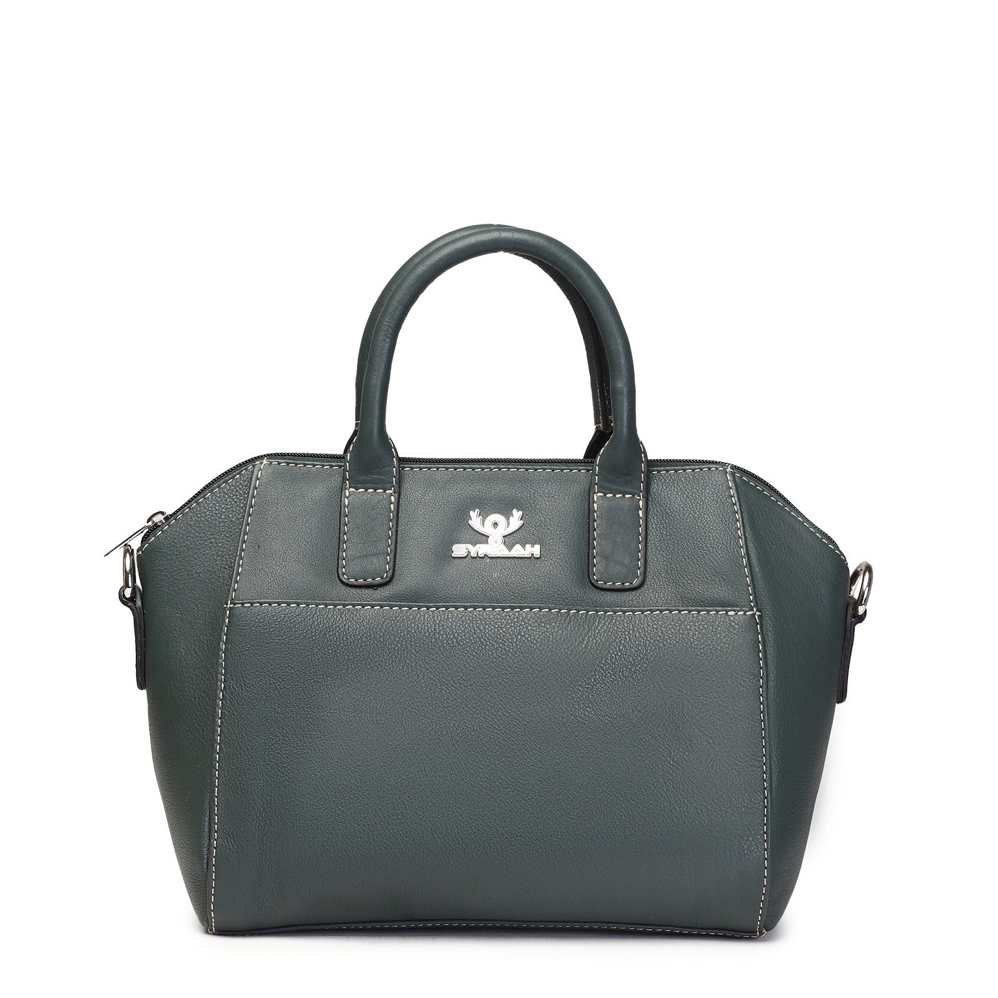 Syraah Black Full-Grain Leather Mini Satchel Bag