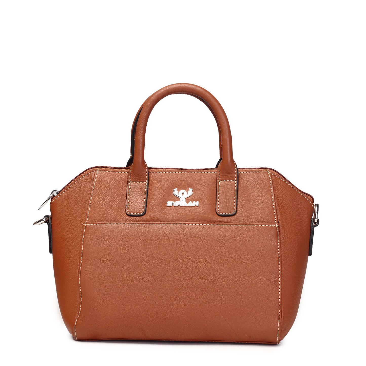 Syraah Black Full-Grain Leather Mini Satchel Bag