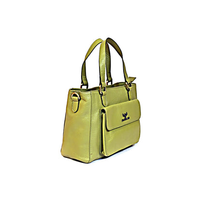 Syraah Elegance Multi-Compartment Handbag - Green Premium Leather Bag