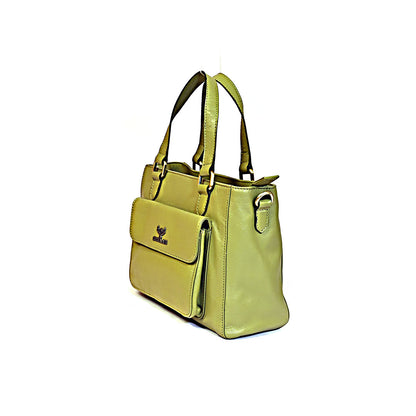 Syraah Elegance Multi-Compartment Handbag - Green Premium Leather Bag