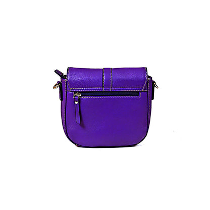 Syraah Royel Purple Premium Leather Compact Crossbody Bag