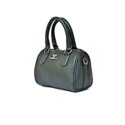 Syraah Luxe Barrel Bag - Green Premium Leather Handbag