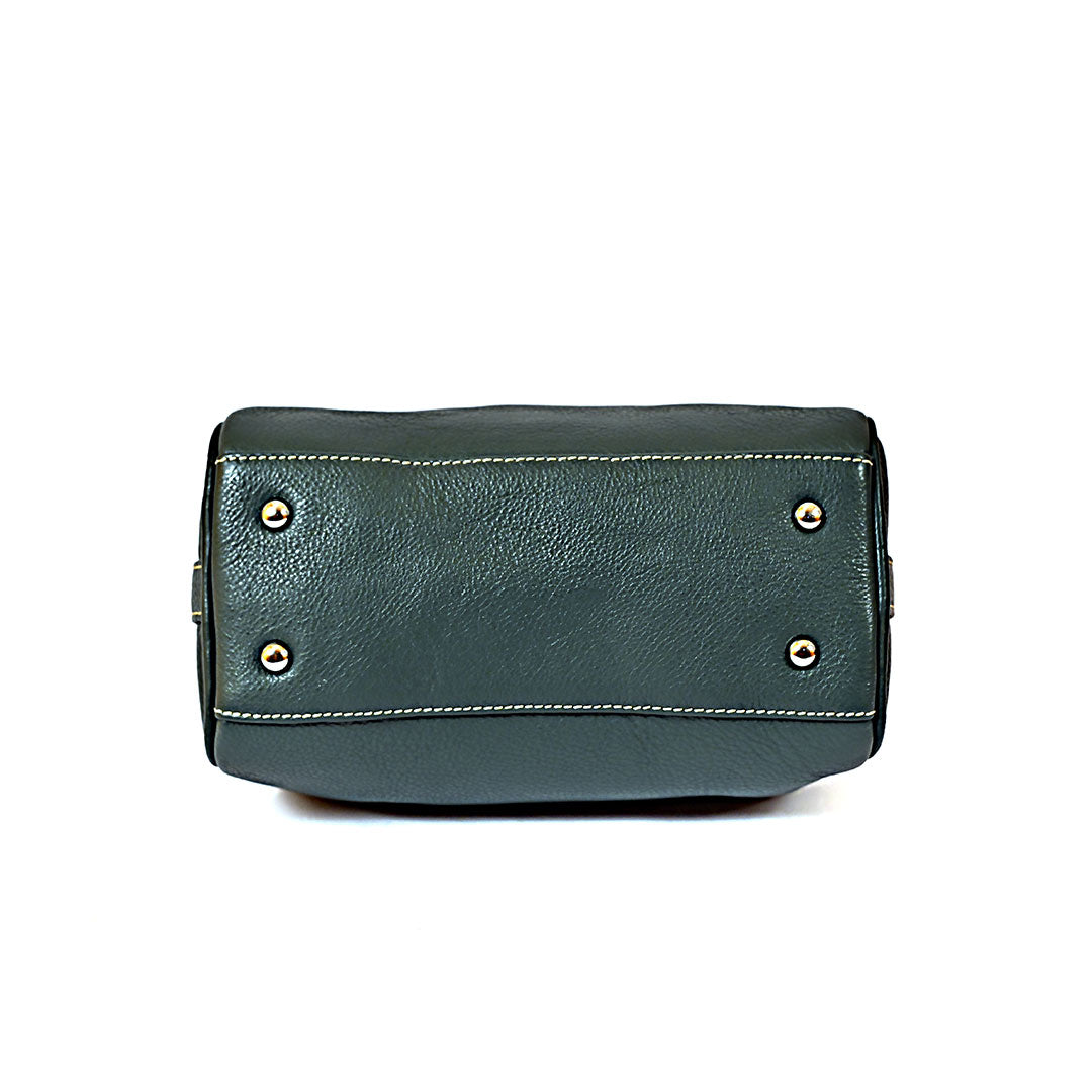 Syraah Luxe Barrel Bag - Green Premium Leather Handbag