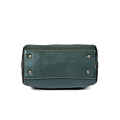 Syraah Luxe Barrel Bag - Green Premium Leather Handbag