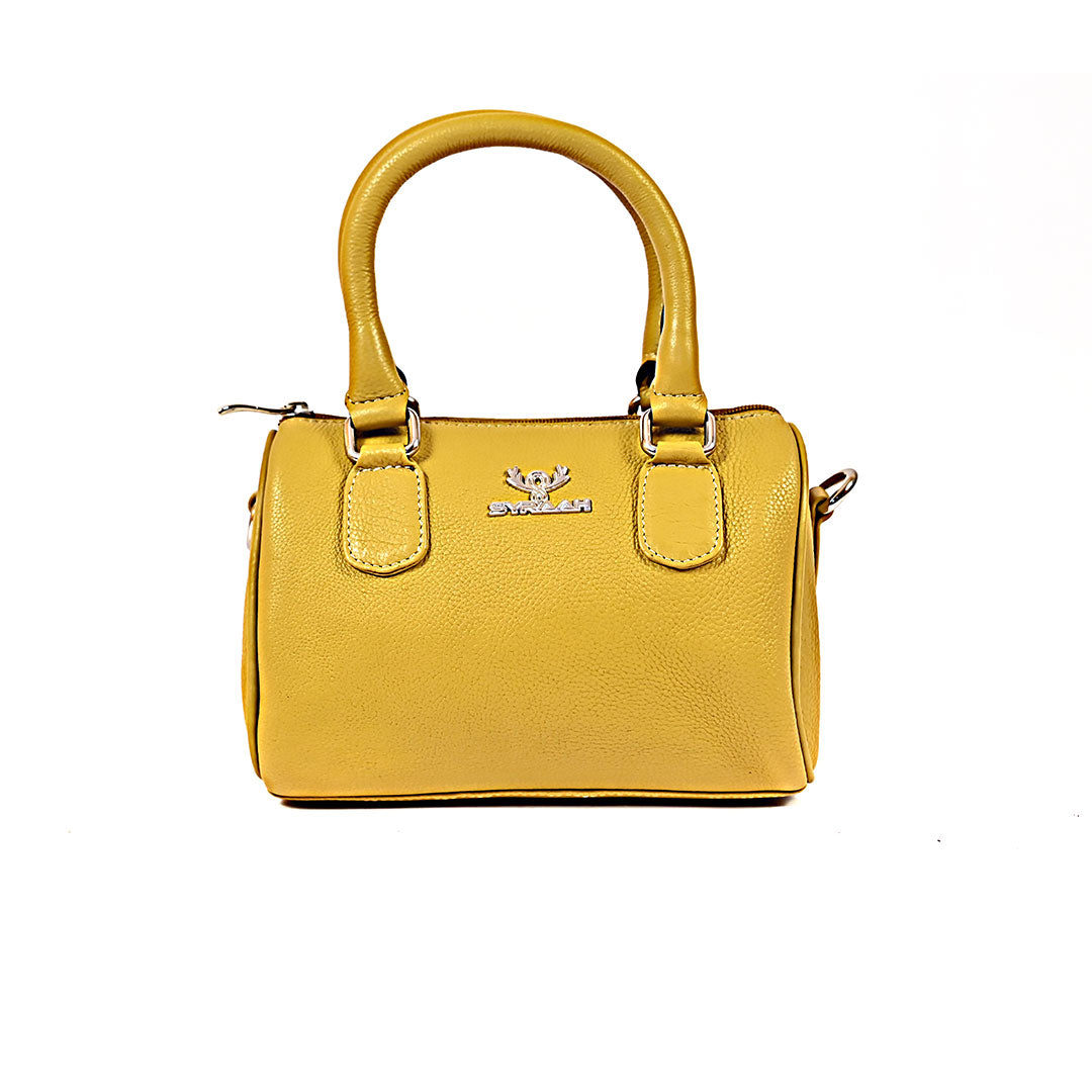 Syraah Luxe Barrel Bag - Green Premium Leather Handbag