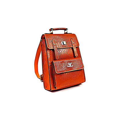 Syraah Orange Leather Backpack Collection - Premium Stylish Design