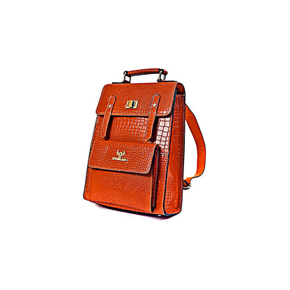 Syraah Orange Leather Backpack Collection - Premium Stylish Design