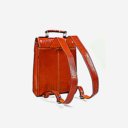 Syraah Orange Leather Backpack Collection - Premium Stylish Design