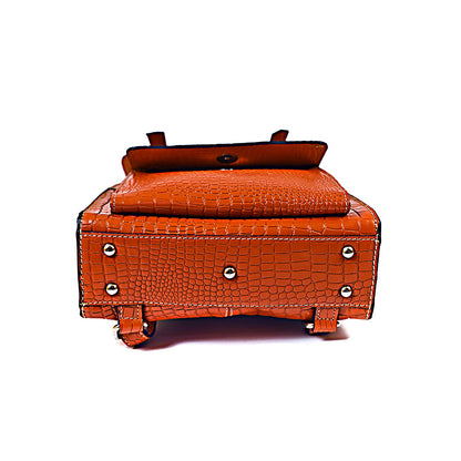 Syraah Orange Leather Backpack Collection - Premium Stylish Design