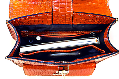 Syraah Orange Leather Backpack Collection - Premium Stylish Design