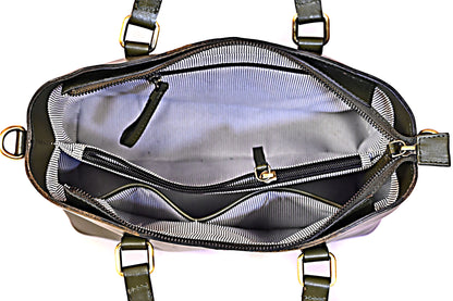Syraah Elegant Duo - Dark Green Premium Leather Handbag