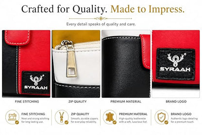 Chic Black Red Women’s Crossbody Sling Bag – Lightweight PU Leather Side Purse for Everyday Style