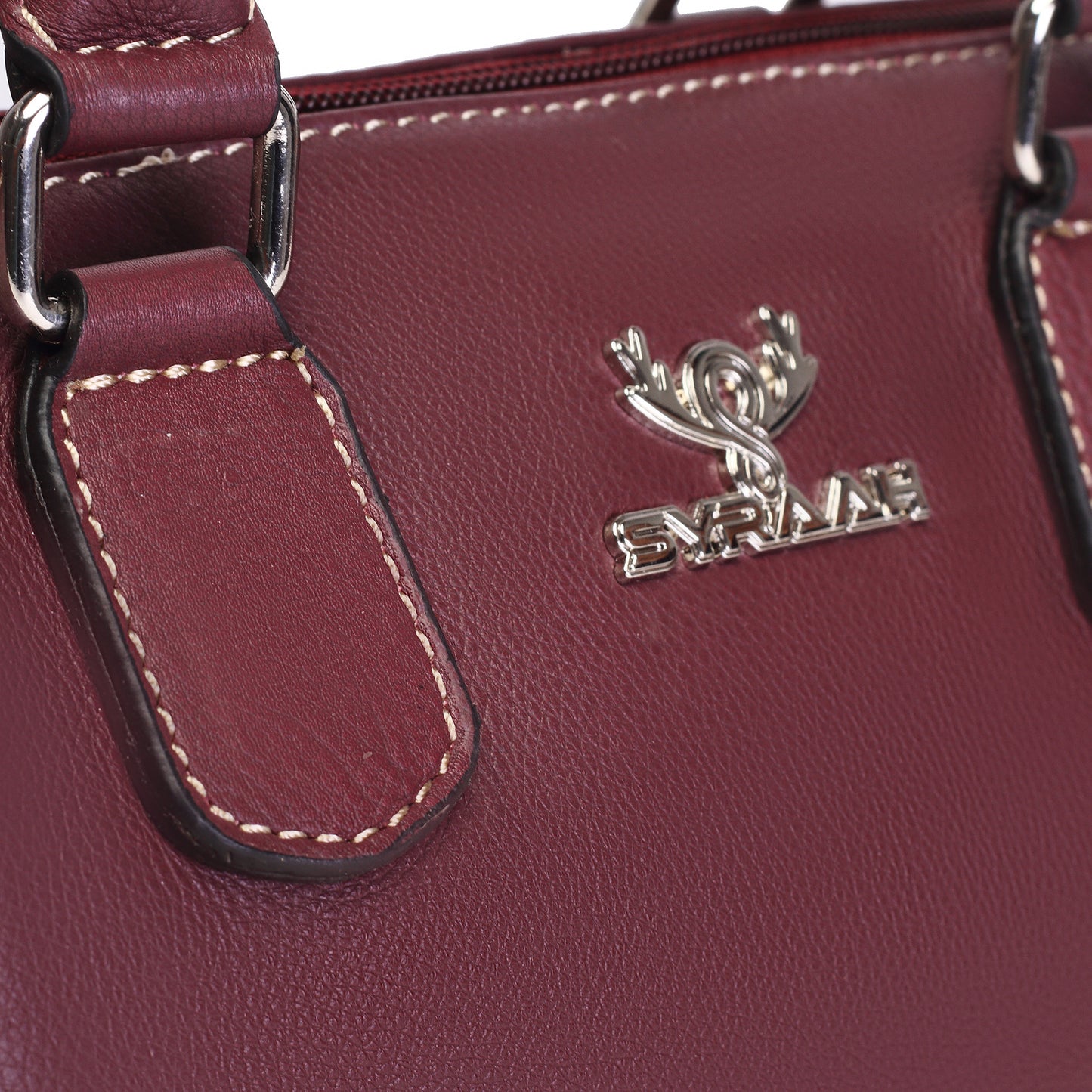 Syraah Luxe Barrel Bag - Maroon Premium Leather Handbag