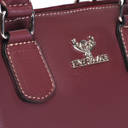 Syraah Luxe Barrel Bag - Maroon Premium Leather Handbag