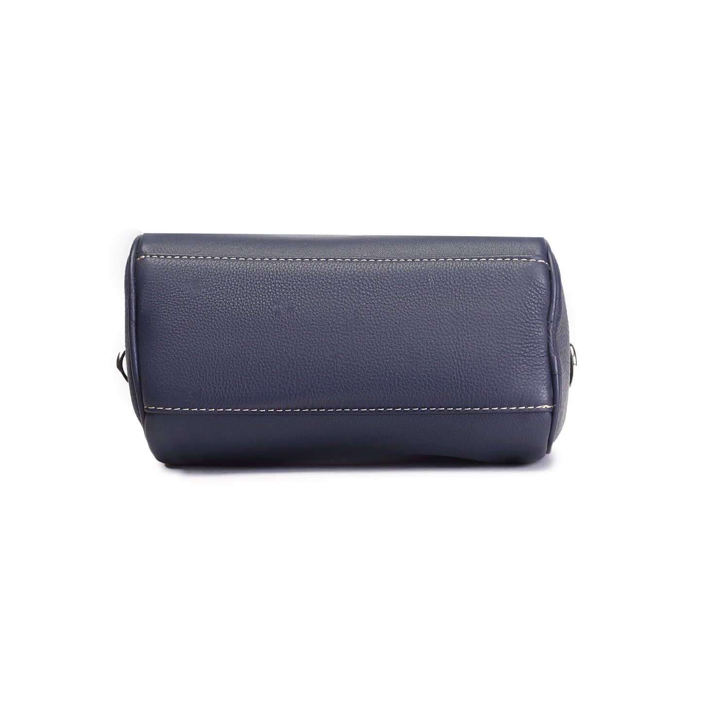 Syraah Luxe Barrel Bag - Navy Blue Premium Leather Handbag