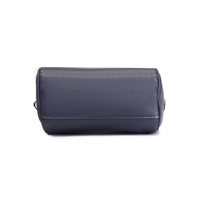 Syraah Luxe Barrel Bag - Navy Blue Premium Leather Handbag