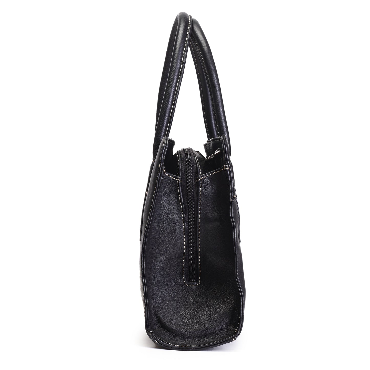 Syraah Black Full-Grain Leather Executive Handbag
