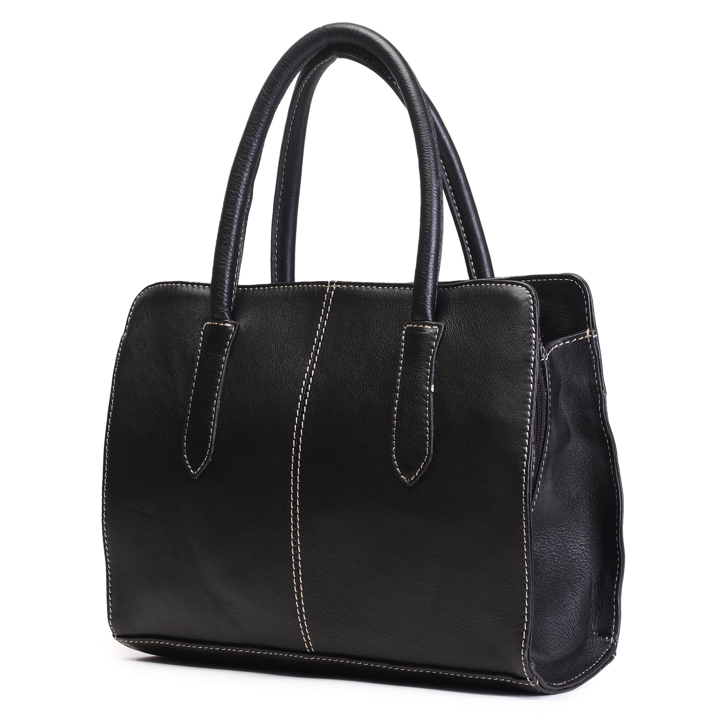 Syraah Black Full-Grain Leather Executive Handbag