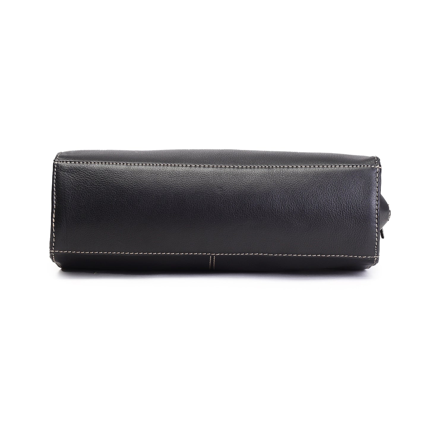 Syraah Black Full-Grain Leather Executive Handbag