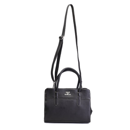 Syraah Black Full-Grain Leather Executive Handbag