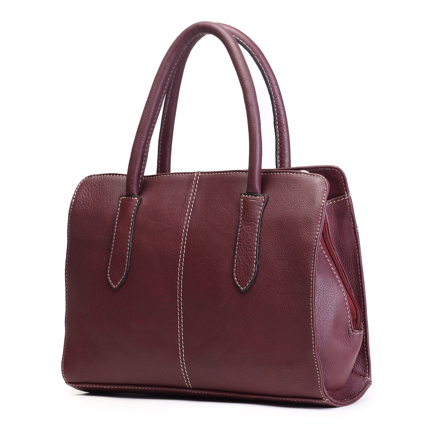 Syraah Maroon Full-Grain Leather Executive Handbag