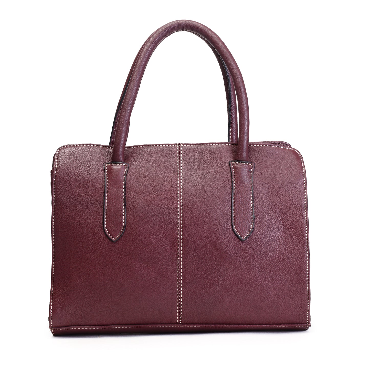 Syraah Maroon Full-Grain Leather Executive Handbag