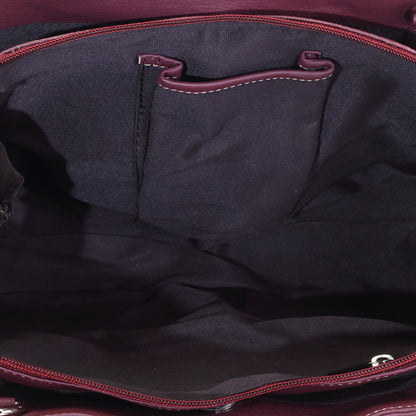 Syraah Maroon Full-Grain Leather Executive Handbag
