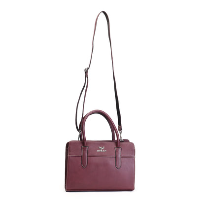 Syraah Maroon Full-Grain Leather Executive Handbag