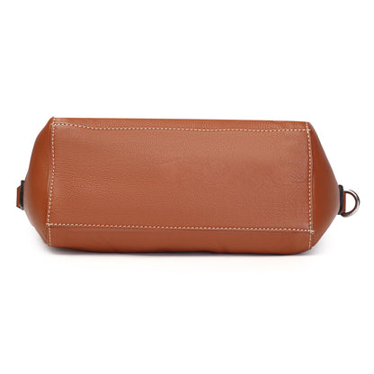 Syraah Tan Full-Grain Leather Mini Satchel Bag