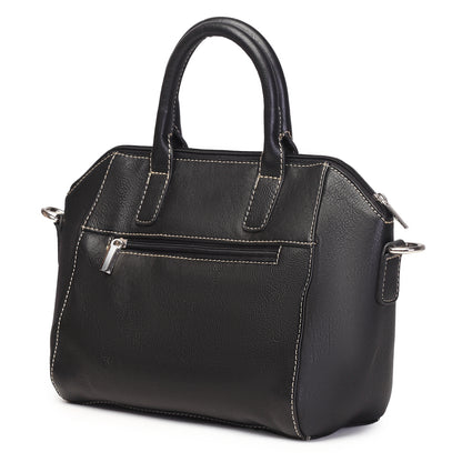 Syraah Black Full-Grain Leather Mini Satchel Bag