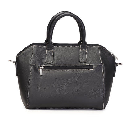 Syraah Black Full-Grain Leather Mini Satchel Bag
