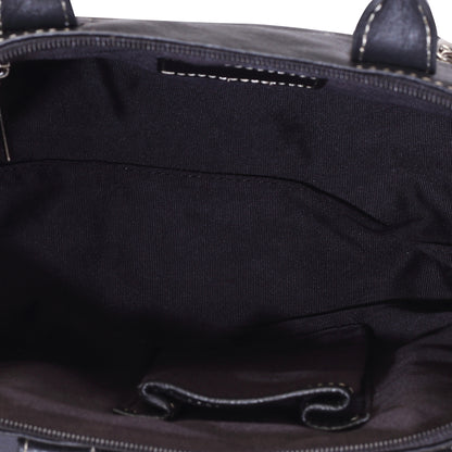 Syraah Black Full-Grain Leather Mini Satchel Bag