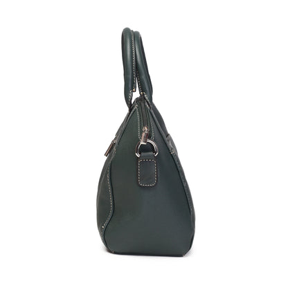 Syraah Bottle Green Full-Grain Leather Mini Satchel Bag