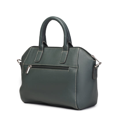 Syraah Bottle Green Full-Grain Leather Mini Satchel Bag