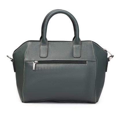Syraah Bottle Green Full-Grain Leather Mini Satchel Bag