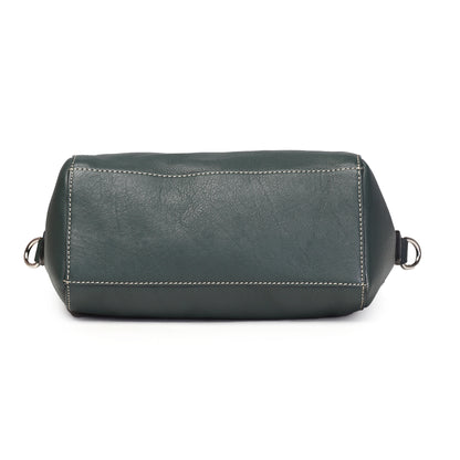 Syraah Bottle Green Full-Grain Leather Mini Satchel Bag