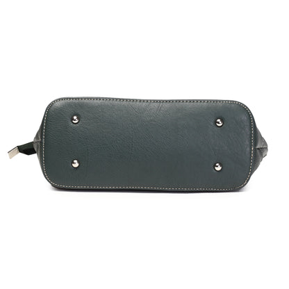 Syraah Green Full-Grain Leather Premium Tote Bag