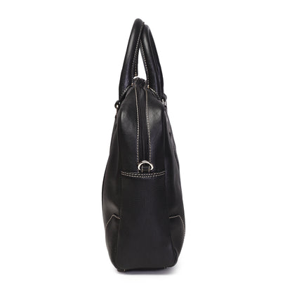 Syraah Premium Laptop Briefcase - Black color - Full Grain Leather