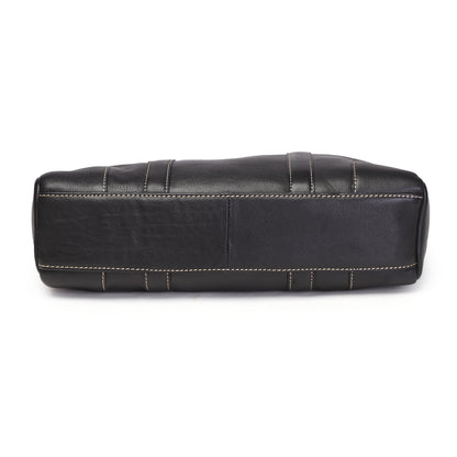 Syraah Premium Laptop Briefcase - Black color - Full Grain Leather