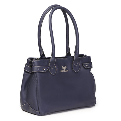 Syraah Elegant Handbag - Blue - Full Grain Leather