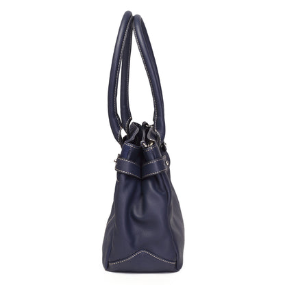 Syraah Elegant Handbag - Blue - Full Grain Leather