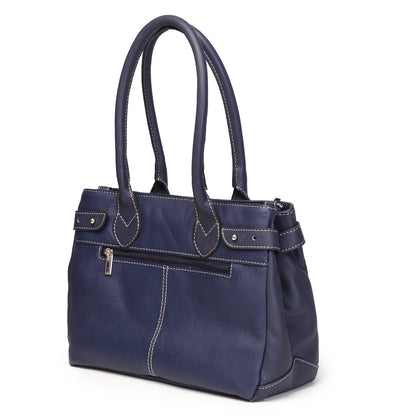 Syraah Elegant Handbag - Blue - Full Grain Leather