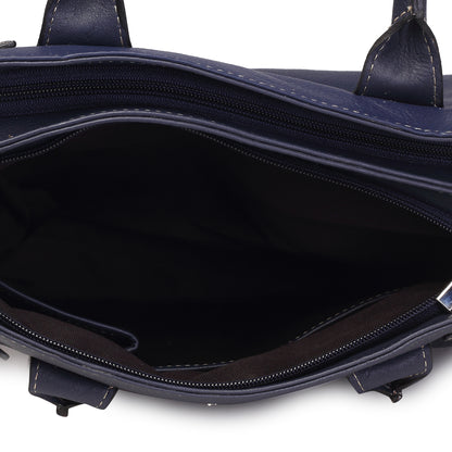 Syraah Elegant Handbag - Blue - Full Grain Leather