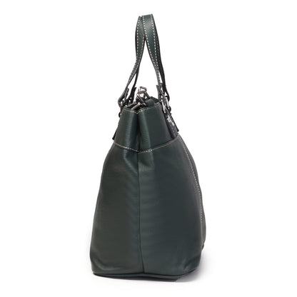 Syraah Classic Green Tote Bag - Full Grain Leather