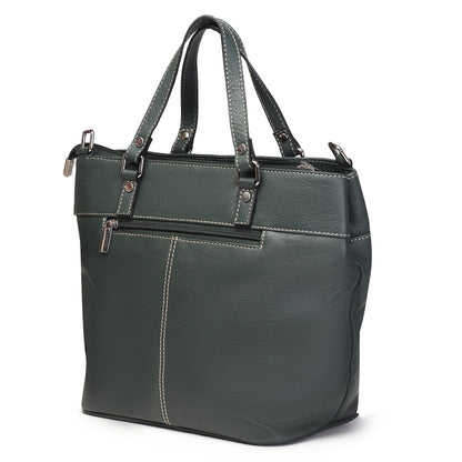 Syraah Classic Green Tote Bag - Full Grain Leather