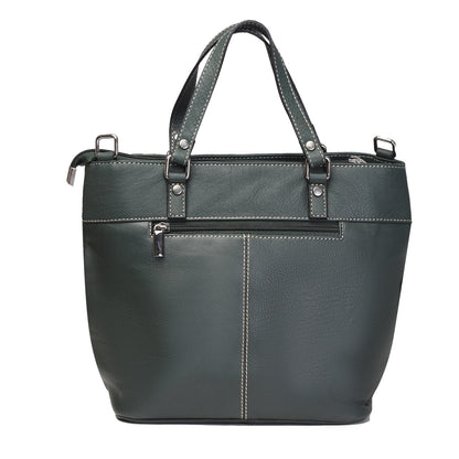 Syraah Classic Green Tote Bag - Full Grain Leather