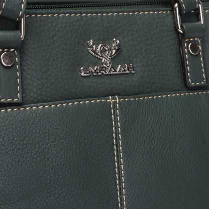 Syraah Classic Green Tote Bag - Full Grain Leather