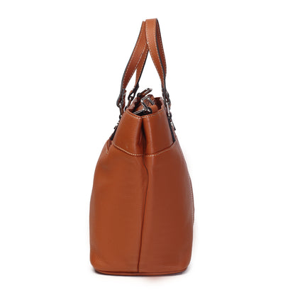 Syraah Classic Tan Tote Bag - Full Grain Leather
